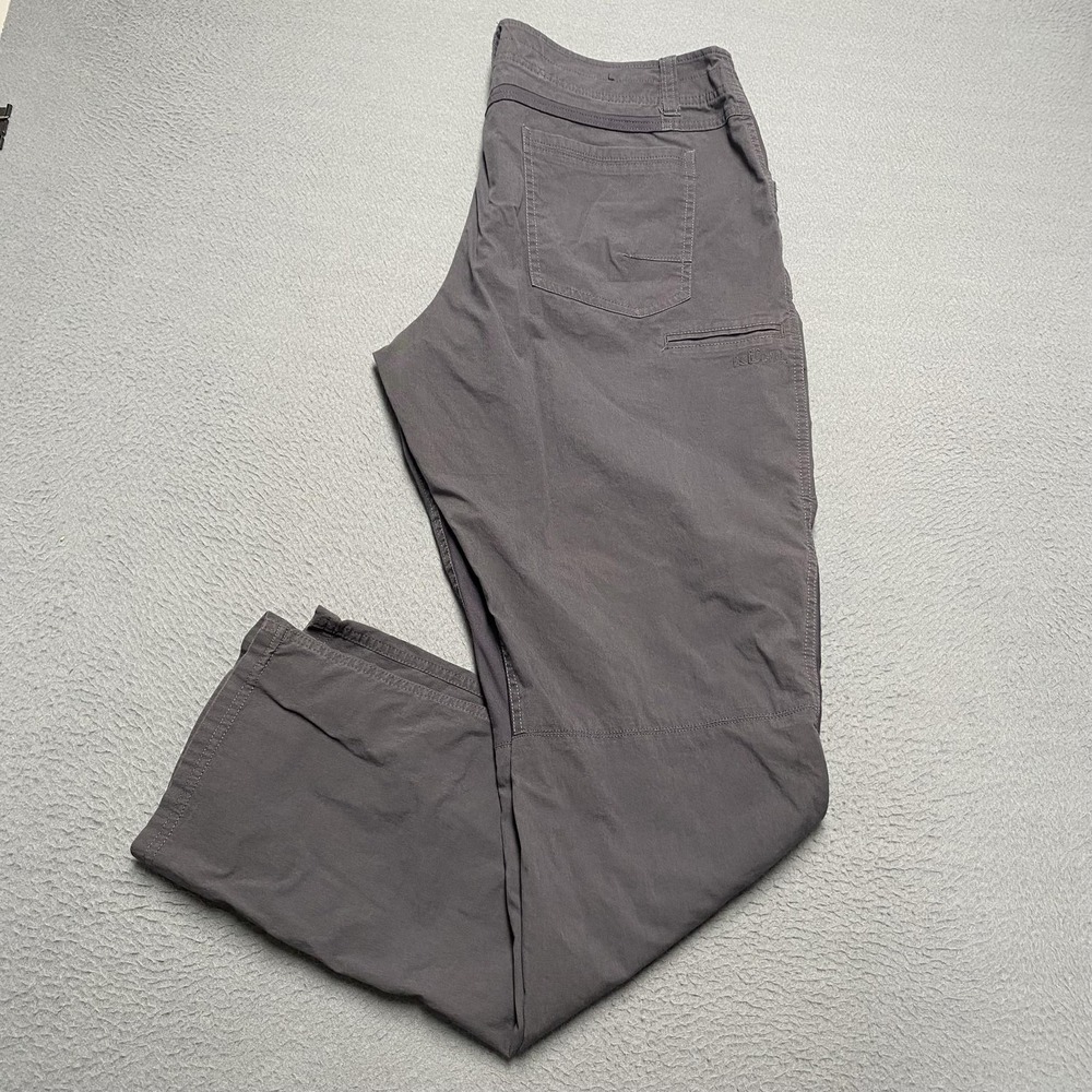Kuhl Pants Mens 38x34 Gray Cargo Stretch Canvas Outdoor Hiking Regular Fit Nylon